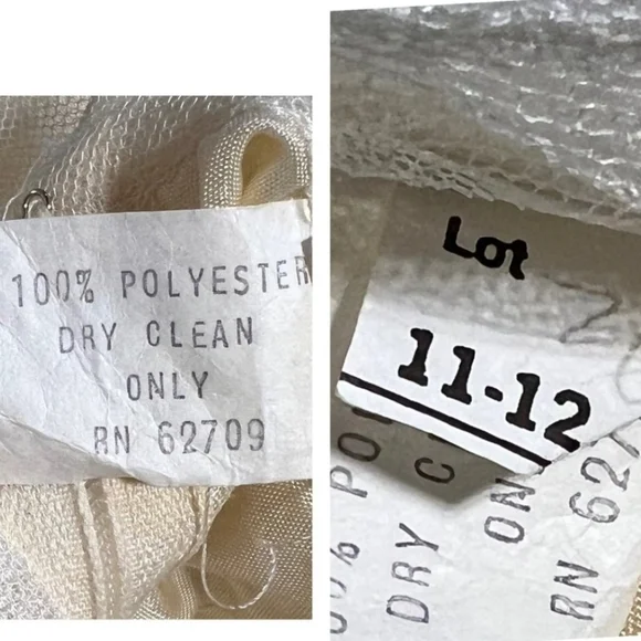 VINTAGE 70s wedding dress prairie bridal‎ gown flouncy ruffle lace long sleeve - Picture 11 of 16